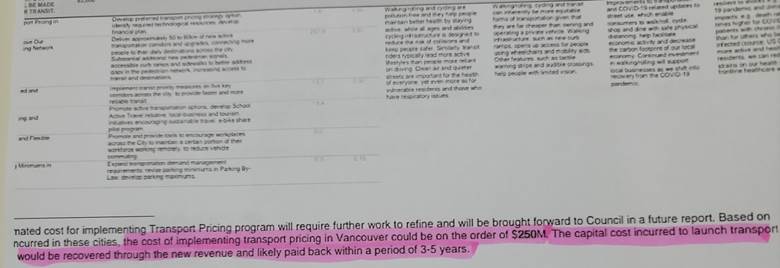 温哥华实行道路税的估价